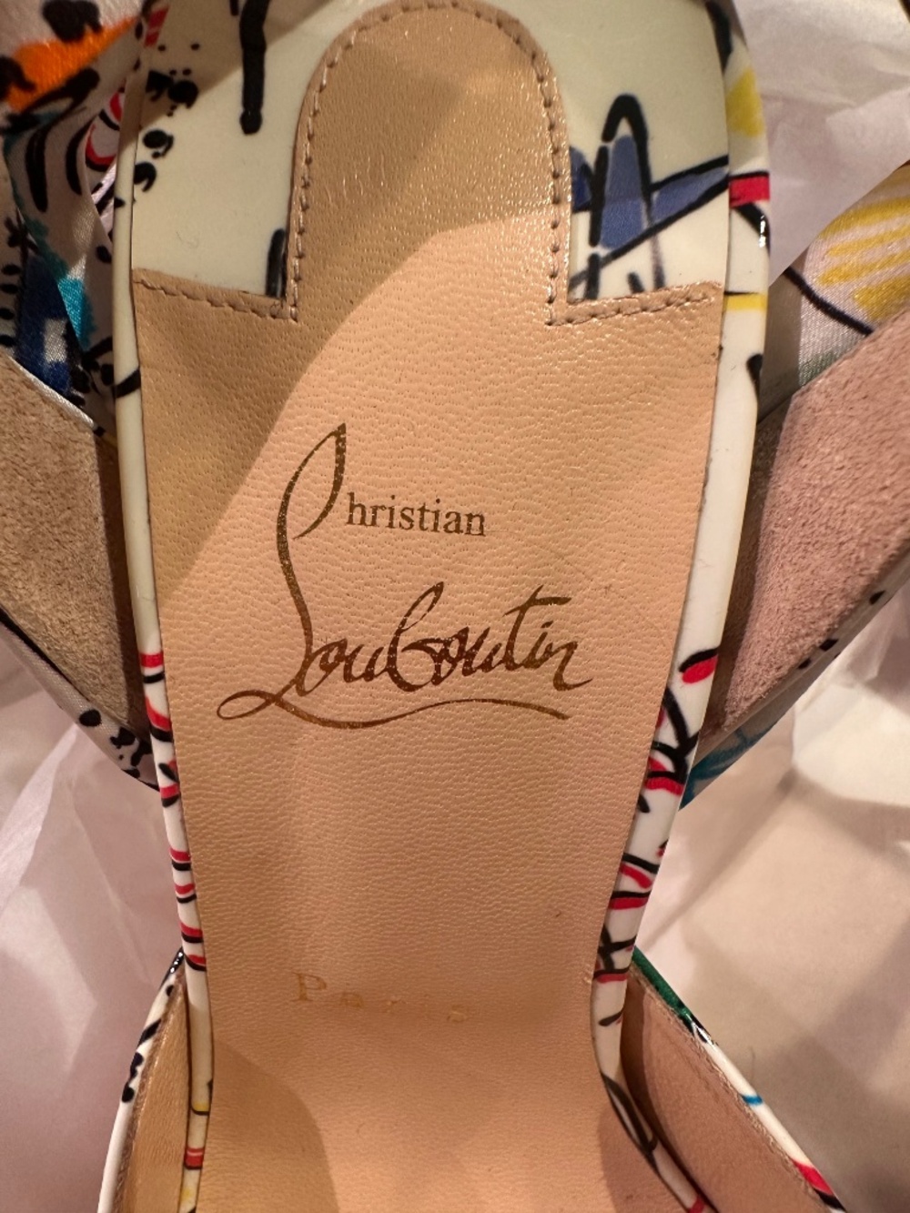 Christian Louboutin Silk Tie Heels - Picture 4 of 9